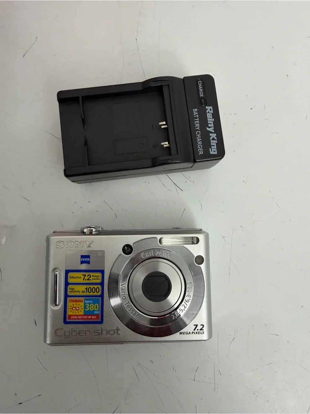 Sony Silver Cyber-shot Digital Camera with Rainy King Charger